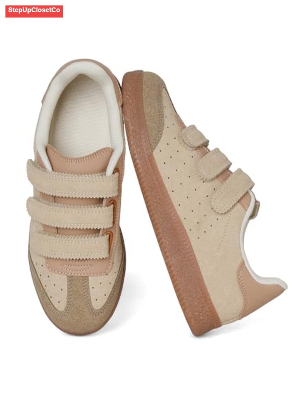 CYNLLIO Fashion Sneakers Women Cute Casual Tennis Shoes Suede Hook Loop